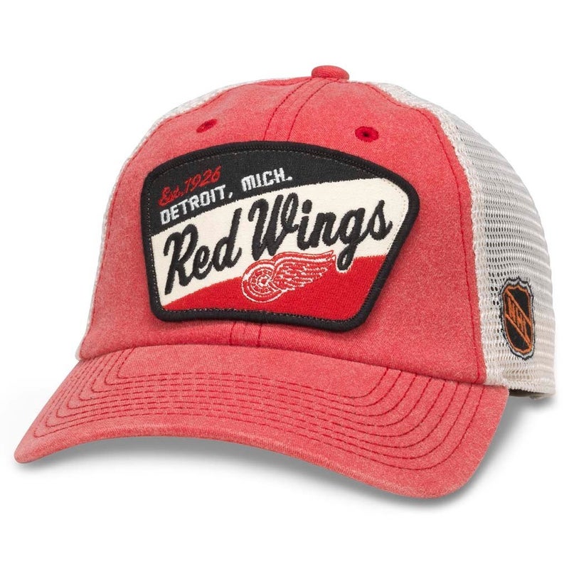 AMERICAN NEEDLE Ravenswood Officially Licensed NHL Team Mesh Hat, Detroit Red Wings, Ivory/Dark Red (43422A-DRW)